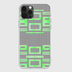 Чехол для iPhone 12 Pro Max с принтом пиксель компьютер в Кировске, Силикон |  | Тематика изображения на принте: геометрия | зеленые | квадраты | орнамент | па терн | пиксели | узор