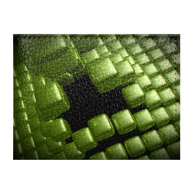 Обложка для студенческого билета с принтом зеленый куб в Кировске, натуральная кожа | Размер: 11*8 см; Печать на всей внешней стороне | 3d | абстракция | зеленый | илюзия | квадрат | куб
