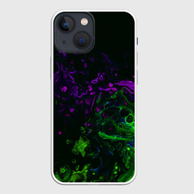 Чехол для iPhone 13 mini с принтом Acid в Кировске,  |  | abstraction | circles | paint | stains | violet | watercolor | абстракция | акварель | кислотный | краски | круги | разводы | салатовый | фиолетовый