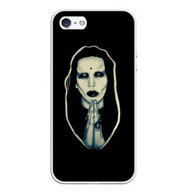 Чехол для iPhone 5/5S матовый с принтом Marilyn Manson в Кировске, Силикон | Область печати: задняя сторона чехла, без боковых панелей | 