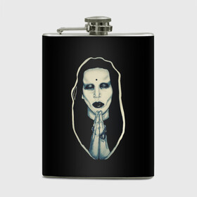 Фляга с принтом Marilyn Manson в Кировске, металлический корпус | емкость 0,22 л, размер 125 х 94 мм. Виниловая наклейка запечатывается полностью | manson | marilyn | marilyn manson | мэнсон | мэрилин | мэрилин мэнсон