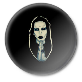 Значок с принтом Marilyn Manson в Кировске,  металл | круглая форма, металлическая застежка в виде булавки | Тематика изображения на принте: manson | marilyn | marilyn manson | мэнсон | мэрилин | мэрилин мэнсон