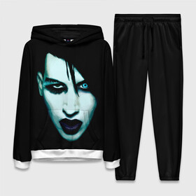 Женский костюм 3D (с толстовкой) с принтом Marilyn Manson в Кировске,  |  | goth | gothic | manson | marilyn | metal | mm | music | rock | гот | готы | метал | мэнсон | мэрилин | рок