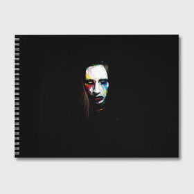 Альбом для рисования с принтом Marilyn Manson в Кировске, 100% бумага
 | матовая бумага, плотность 200 мг. | Тематика изображения на принте: manson | marilyn | marilyn manson | мэнсон | мэрилин | мэрилин мэнсон