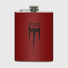 Фляга с принтом Marilyn Manson в Кировске, металлический корпус | емкость 0,22 л, размер 125 х 94 мм. Виниловая наклейка запечатывается полностью | manson | marilyn | marilyn manson | мэнсон | мэрилин | мэрилин мэнсон