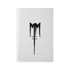 Обложка для паспорта матовая кожа с принтом Marilyn Manson в Кировске, натуральная матовая кожа | размер 19,3 х 13,7 см; прозрачные пластиковые крепления | goth | gothic | manson | marilyn | metal | mm | music | rock | гот | готы | метал | мэнсон | мэрилин | рок