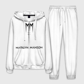 Мужской костюм 3D с принтом Marilyn Manson в Кировске, 100% полиэстер | Манжеты и пояс оформлены тканевой резинкой, двухслойный капюшон со шнурком для регулировки, карманы спереди | manson | marilyn | marilyn manson | мэнсон | мэрилин | мэрилин мэнсон