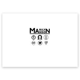 Поздравительная открытка с принтом Marilyn Manson в Кировске, 100% бумага | плотность бумаги 280 г/м2, матовая, на обратной стороне линовка и место для марки
 | Тематика изображения на принте: manson | marilyn | marilyn manson | мэнсон | мэрилин | мэрилин мэнсон