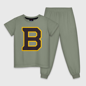 Детская пижама хлопок с принтом Boston Bruins в Кировске, 100% хлопок |  брюки и футболка прямого кроя, без карманов, на брюках мягкая резинка на поясе и по низу штанин
 | boston | boston bruins | boston nhl | boston strong | nhl