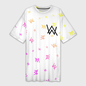 Платье-футболка 3D с принтом ALAN WALKER   АЛАН УОКЕР в Кировске,  |  | alan | faded | house | logo | music | walker | алан | вокер | волкер | диджей | лого | логотип | логотипы | музыка | музыкант | символ | символы | танцеальная | уокер | хаус | электронная