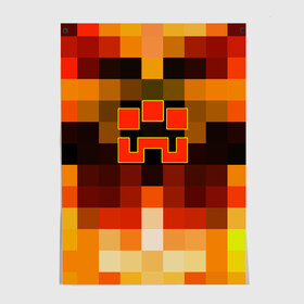 Постер с принтом Minecraft Dungeons в Кировске, 100% бумага
 | бумага, плотность 150 мг. Матовая, но за счет высокого коэффициента гладкости имеет небольшой блеск и дает на свету блики, но в отличии от глянцевой бумаги не покрыта лаком | blox | creeper | dungeons | geometry | logo games | orange | pixel | red | steve | алекс | геометрия | детям | крипер | куб | логотипы игр | майнкрафт | мальчикам | мобы | огненный | огонь | пигги | пиксель | пиксельный | подземелья