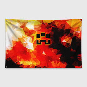 Флаг-баннер с принтом Minecraft Dungeons в Кировске, 100% полиэстер | размер 67 х 109 см, плотность ткани — 95 г/м2; по краям флага есть четыре люверса для крепления | blox | creeper | dungeons | geometry | logo games | orange | pixel | red | steve | алекс | геометрия | детям | крипер | куб | логотипы игр | майнкрафт | мальчикам | мобы | огненный | огонь | пигги | пиксель | пиксельный | подземелья