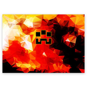 Поздравительная открытка с принтом Minecraft Dungeons в Кировске, 100% бумага | плотность бумаги 280 г/м2, матовая, на обратной стороне линовка и место для марки
 | blox | creeper | dungeons | geometry | logo games | orange | pixel | red | steve | алекс | геометрия | детям | крипер | куб | логотипы игр | майнкрафт | мальчикам | мобы | огненный | огонь | пигги | пиксель | пиксельный | подземелья
