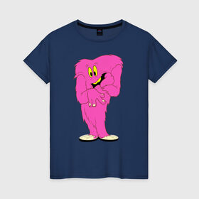 Женская футболка хлопок с принтом Госсамер в Кировске, 100% хлопок | прямой крой, круглый вырез горловины, длина до линии бедер, слегка спущенное плечо | gossamer | looney tunes | vdzabma | госсамер | луни тюнз