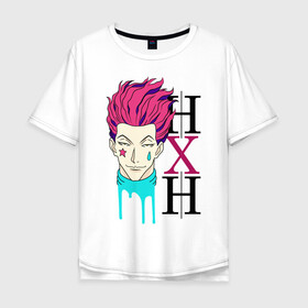 Мужская футболка хлопок Oversize с принтом Hunter x Hunter, Hisoka в Кировске, 100% хлопок | свободный крой, круглый ворот, “спинка” длиннее передней части | anime | hisoka | hunter x hunter | аниме | манга | охотник х охотник | хантер хантер | хантеры