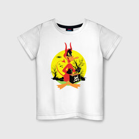 Детская футболка хлопок с принтом Даффи Хэллоуин в Кировске, 100% хлопок | круглый вырез горловины, полуприлегающий силуэт, длина до линии бедер | daffy duck | looney tunes | vdzabma | даффи дак | луни тюнз