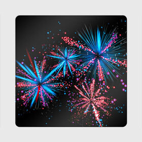 Магнит виниловый Квадрат с принтом Праздничный фейерверк в Кировске, полимерный материал с магнитным слоем | размер 9*9 см, закругленные углы | Тематика изображения на принте: happy | new year | блестящие | взрыв | день рождения | звезды | искры | лучи | неоновые | новогодние | новый год | ночные | ночь | огни | подарок | праздник | радость | рождество | салют | свадьба | свет