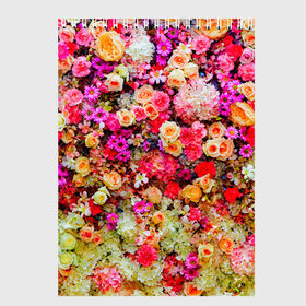 Скетчбук с принтом Цветы в Кировске, 100% бумага
 | 48 листов, плотность листов — 100 г/м2, плотность картонной обложки — 250 г/м2. Листы скреплены сверху удобной пружинной спиралью | весна | красивые цветы | красота | милые цветы | орхидея | пион | роза | розы | ромашка | сад | сирень | фиалка | цветок | цветочки | цветы