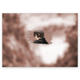 Поздравительная открытка с принтом Дазай Осаму в Кировске, 100% бумага | плотность бумаги 280 г/м2, матовая, на обратной стороне линовка и место для марки
 | Тематика изображения на принте: bungou stray dogs | dazai | osamu | бродячие псы | великий | дазай | осаму