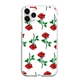 Чехол для iPhone 11 Pro Max матовый с принтом Паттерн из роз в Кировске, Силикон |  | Тематика изображения на принте: красный | красота | паттерн | природа | роза | узор | цветок | цветы