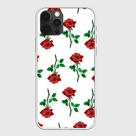 Чехол для iPhone 12 Pro Max с принтом Паттерн из роз в Кировске, Силикон |  | красный | красота | паттерн | природа | роза | узор | цветок | цветы