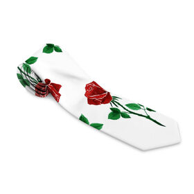 Галстук 3D с принтом Паттерн из роз в Кировске, 100% полиэстер | Длина 148 см; Плотность 150-180 г/м2 | Тематика изображения на принте: красный | красота | паттерн | природа | роза | узор | цветок | цветы