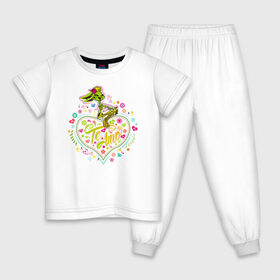 Детская пижама хлопок с принтом Te Amo в Кировске, 100% хлопок |  брюки и футболка прямого кроя, без карманов, на брюках мягкая резинка на поясе и по низу штанин
 | lola bunny | looney tunes | vdzabma | лола банни | луни тюнз