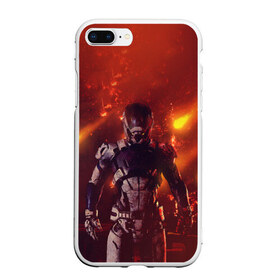 Чехол для iPhone 7Plus/8 Plus матовый с принтом MASS EFFECT в Кировске, Силикон | Область печати: задняя сторона чехла, без боковых панелей | Тематика изображения на принте: andromeda | effect | n7 | omega | андромеда | масс | массы | н7 | омега | эфект | эффект