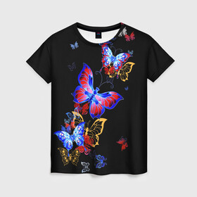 Женская футболка 3D с принтом Поцелуй бабочек в Кировске, 100% полиэфир ( синтетическое хлопкоподобное полотно) | прямой крой, круглый вырез горловины, длина до линии бедер | angel | butterfly | fairy | neon | night | wings | ангел | бабочка | бабочки | девушке | животные | красочные | крылья | летающие | магия | махаон | мотыльки | насекомые | неоновые | ночные | ночь | подарок | природа