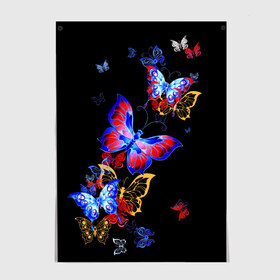 Постер с принтом Поцелуй бабочек в Кировске, 100% бумага
 | бумага, плотность 150 мг. Матовая, но за счет высокого коэффициента гладкости имеет небольшой блеск и дает на свету блики, но в отличии от глянцевой бумаги не покрыта лаком | Тематика изображения на принте: angel | butterfly | fairy | neon | night | wings | ангел | бабочка | бабочки | девушке | животные | красочные | крылья | летающие | магия | махаон | мотыльки | насекомые | неоновые | ночные | ночь | подарок | природа