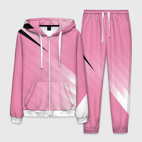 Мужской костюм 3D с принтом SPORT WEAR PINK в Кировске, 100% полиэстер | Манжеты и пояс оформлены тканевой резинкой, двухслойный капюшон со шнурком для регулировки, карманы спереди | Тематика изображения на принте: abstraction | geometry | neon | sport | sport wear | texture | абстракция | брызги | геометрия | краски | красный | линии | неон | неоновый | полосы | розовый | соты | спорт | спортивная одежда | спортивная форма | текстура