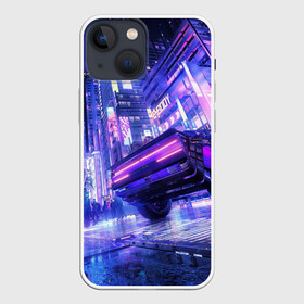 Чехол для iPhone 13 mini с принтом Cyberpunk city в Кировске,  |  | art | city | cyber | cyberpunk | japan | lights | lines | neon | punk | арт | город | кибер | киберпанк | япония