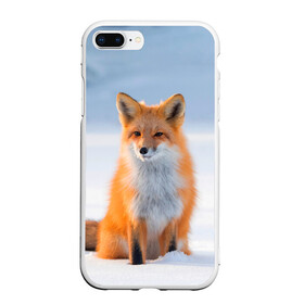 Чехол для iPhone 7Plus/8 Plus матовый с принтом Лиса в Кировске, Силикон | Область печати: задняя сторона чехла, без боковых панелей | fox | foxy | животные | звери | зима | зимняя | лиса | лисичка | лисы | природа | снег | снежная