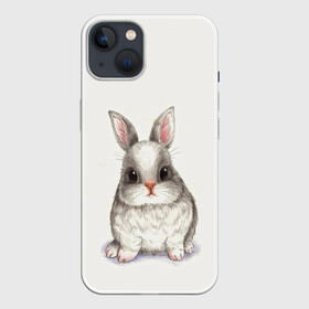 Чехол для iPhone 13 с принтом зайка в Кировске,  |  | животные | зайка | заяц | звери | зевающий кот | кися | кот | котенок | котики | коты | кричащий кот | кролик | минимализм | питомцы | прикольные картинки