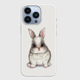 Чехол для iPhone 13 Pro с принтом зайка в Кировске,  |  | Тематика изображения на принте: животные | зайка | заяц | звери | зевающий кот | кися | кот | котенок | котики | коты | кричащий кот | кролик | минимализм | питомцы | прикольные картинки