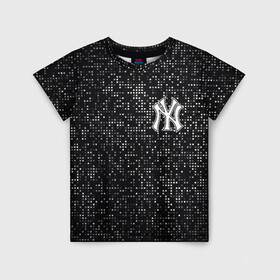 Детская футболка 3D с принтом New York Yankees в Кировске, 100% гипоаллергенный полиэфир | прямой крой, круглый вырез горловины, длина до линии бедер, чуть спущенное плечо, ткань немного тянется | Тематика изображения на принте: baseball | fashion | game | glitch | new york | sport | бейсбол | игра | мода | нью йорк | спорт
