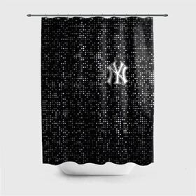 Штора 3D для ванной с принтом New York Yankees в Кировске, 100% полиэстер | плотность материала — 100 г/м2. Стандартный размер — 146 см х 180 см. По верхнему краю — пластиковые люверсы для креплений. В комплекте 10 пластиковых колец | baseball | fashion | game | glitch | new york | sport | бейсбол | игра | мода | нью йорк | спорт