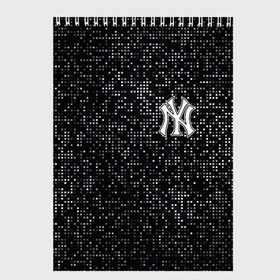 Скетчбук с принтом New York Yankees в Кировске, 100% бумага
 | 48 листов, плотность листов — 100 г/м2, плотность картонной обложки — 250 г/м2. Листы скреплены сверху удобной пружинной спиралью | baseball | fashion | game | glitch | new york | sport | бейсбол | игра | мода | нью йорк | спорт