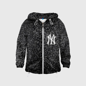 Детская ветровка 3D с принтом New York Yankees в Кировске, 100% полиэстер | подол и капюшон оформлены резинкой с фиксаторами, по бокам два кармана без застежек, один потайной карман на груди | baseball | fashion | game | glitch | new york | sport | бейсбол | игра | мода | нью йорк | спорт
