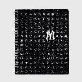 Тетрадь с принтом New York Yankees в Кировске, 100% бумага | 48 листов, плотность листов — 60 г/м2, плотность картонной обложки — 250 г/м2. Листы скреплены сбоку удобной пружинной спиралью. Уголки страниц и обложки скругленные. Цвет линий — светло-серый
 | Тематика изображения на принте: baseball | fashion | game | glitch | new york | sport | бейсбол | игра | мода | нью йорк | спорт