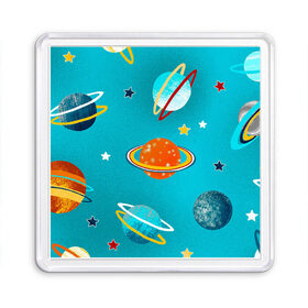 Магнит 55*55 с принтом Необычные планеты в Кировске, Пластик | Размер: 65*65 мм; Размер печати: 55*55 мм | Тематика изображения на принте: арт | бирюзовый | венера | звезда | звёзды | земля | марс | планета | планеты | рисунок | рисунок карандашом | сатурн | синий