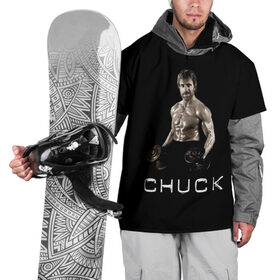 Накидка на куртку 3D с принтом Чак Норис в Кировске, 100% полиэстер |  | chuck | актер | боевые искусства | карате | качалка | качек | силач | спорт | техасский рейнджер | чак норис
