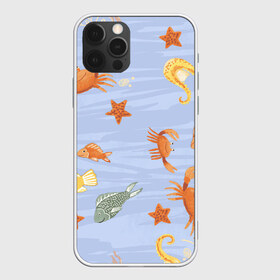 Чехол для iPhone 12 Pro Max с принтом Морские обитатели в Кировске, Силикон |  | Тематика изображения на принте: арт | жёлтый | звезда | звёзды | коралл | кораллы | краб | крабы | красный | медуза | медузы | море | морская звезда | морские звёзды | морские коньки | морской конёк | песок | рисунок | рыба | рыбы