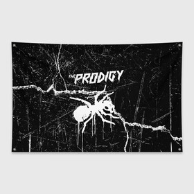 Флаг-баннер с принтом THE PRODIGY в Кировске, 100% полиэстер | размер 67 х 109 см, плотность ткани — 95 г/м2; по краям флага есть четыре люверса для крепления | prodigy | the prodigy | дарование | музыка | чудо