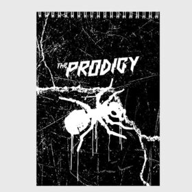 Скетчбук с принтом THE PRODIGY в Кировске, 100% бумага
 | 48 листов, плотность листов — 100 г/м2, плотность картонной обложки — 250 г/м2. Листы скреплены сверху удобной пружинной спиралью | Тематика изображения на принте: prodigy | the prodigy | дарование | музыка | чудо