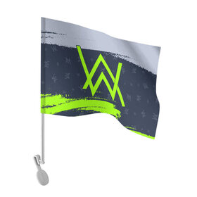 Флаг для автомобиля с принтом ALAN WALKER / АЛАН УОКЕР в Кировске, 100% полиэстер | Размер: 30*21 см | alan | faded | house | logo | music | walker | алан | вокер | волкер | диджей | лого | логотип | логотипы | музыка | музыкант | символ | символы | танцеальная | уокер | хаус | электронная