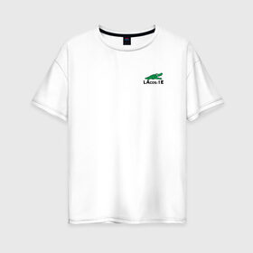Женская футболка хлопок Oversize с принтом LaCosinus в Кировске, 100% хлопок | свободный крой, круглый ворот, спущенный рукав, длина до линии бедер
 | cos | crocodile | аллигатор | косинус | крокодил | крокодильчик | математика | угол