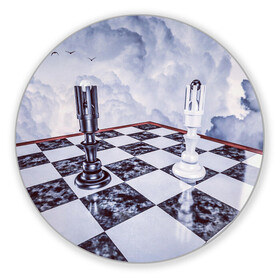 Коврик для мышки круглый с принтом Шахматы в Кировске, резина и полиэстер | круглая форма, изображение наносится на всю лицевую часть | доска | игра | игровая | игры | короли | король | настольная | настольные | небеса | небо | облака | облако | спорт | туча | тучи | шахматный | шахматы