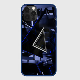 Чехол для iPhone 12 Pro Max с принтом Clay в Кировске, Силикон |  | 3d | blue | lines | shapes | structure | triangles | volume | линии | объем | синий | структура | треугольники | фигуры