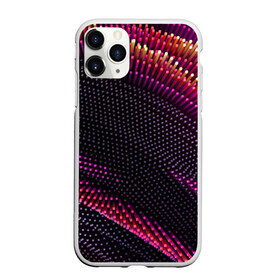 Чехол для iPhone 11 Pro Max матовый с принтом Aralf в Кировске, Силикон |  | Тематика изображения на принте: abstraction | convex | lines | pink | points | shapes | wavy | абстракция | волнистый | выпуклый | линии | розовый | точки | формы